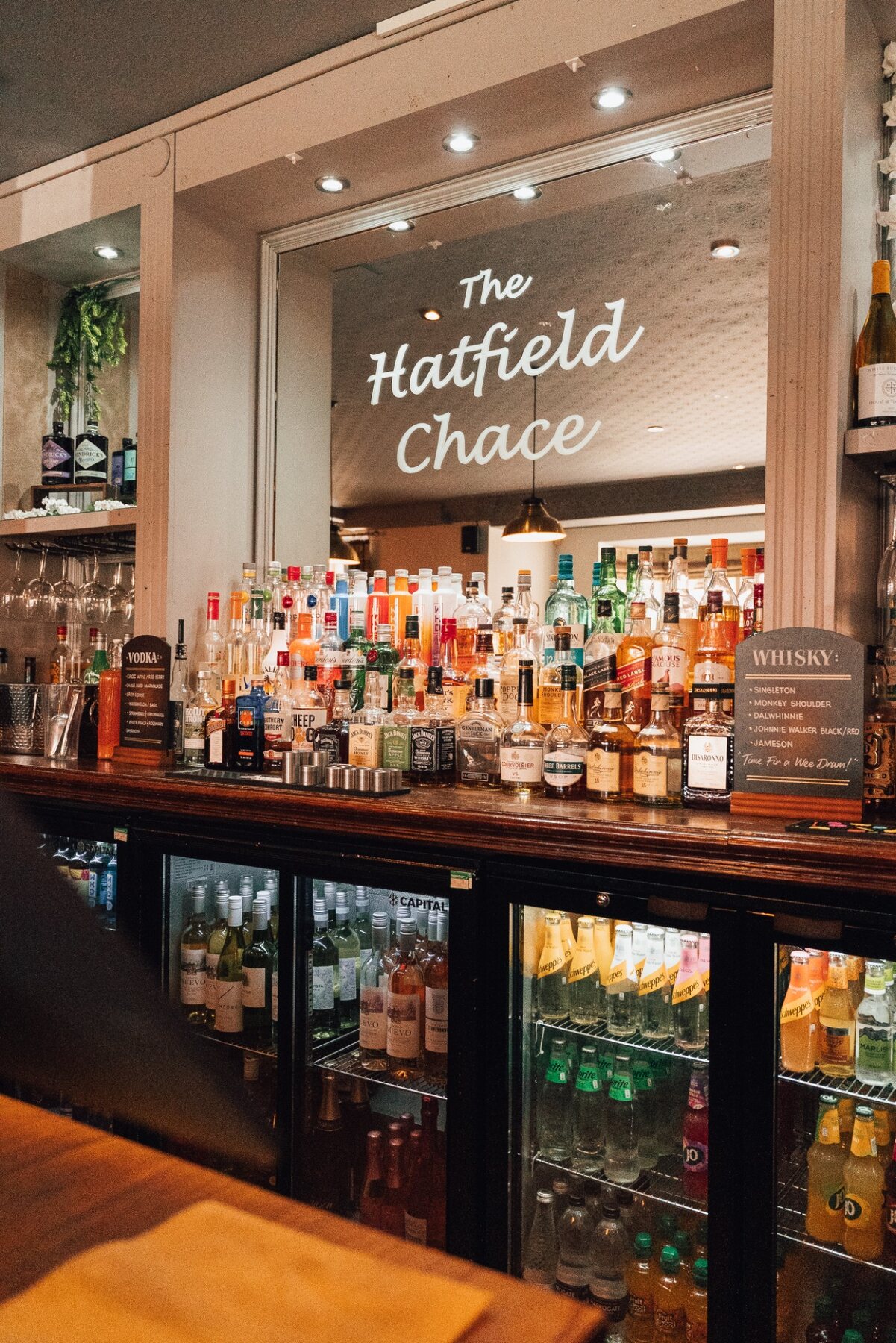 The bar at The Hatfield Chace