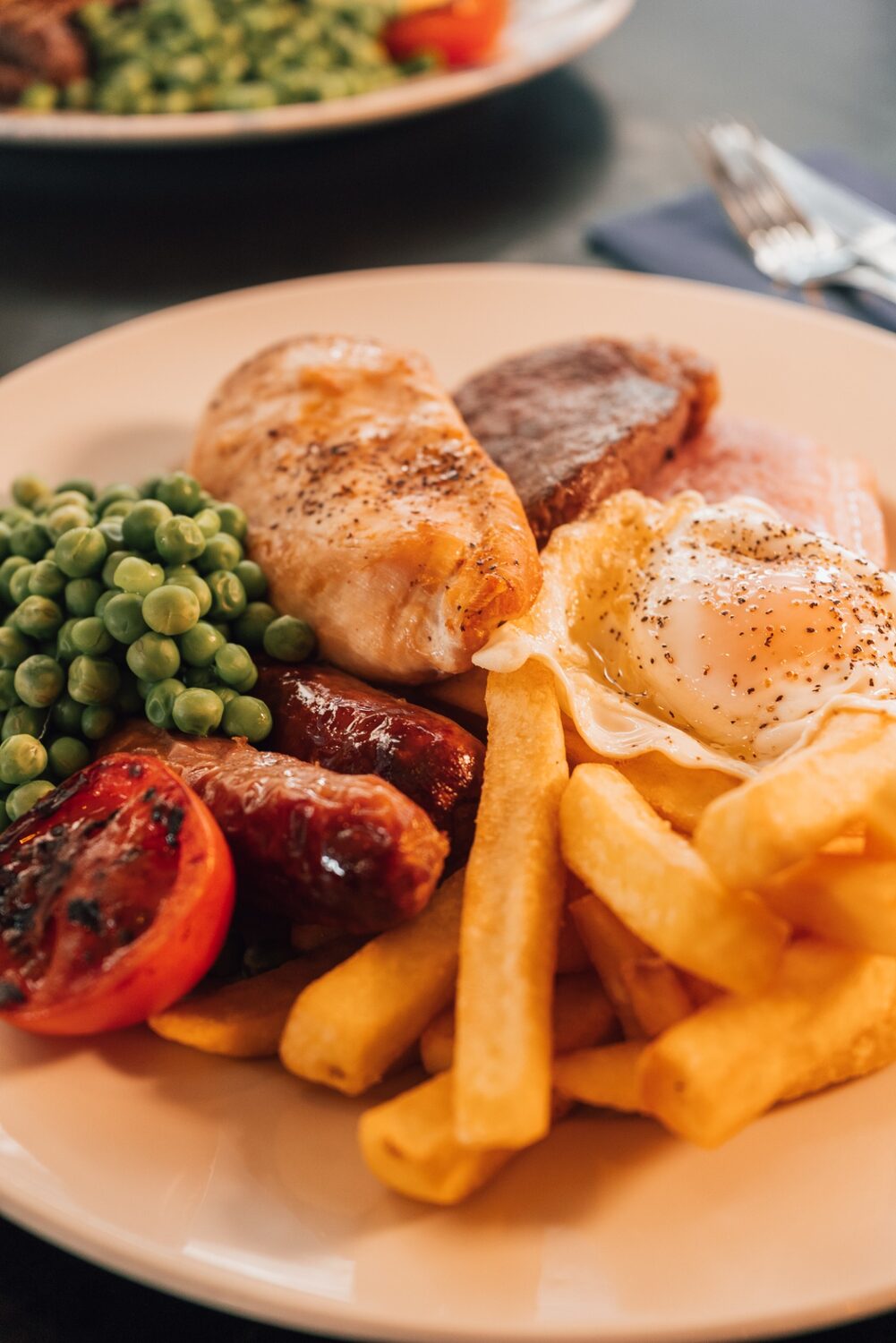Pub meal with chips at The Hatfield Chace